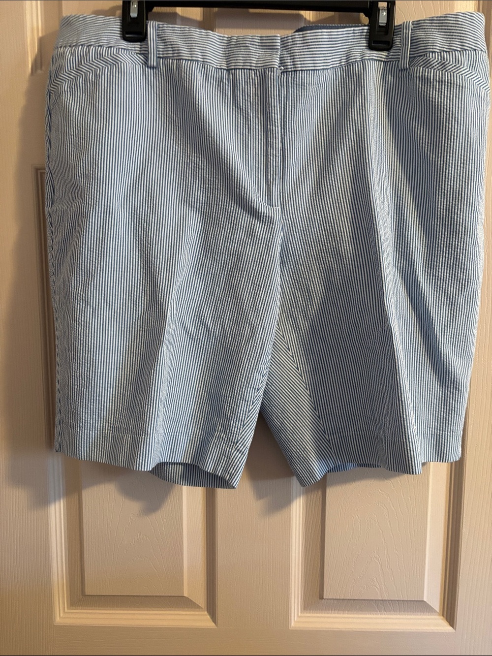 Talbots Light Blue Seersucker Bermuda Shorts